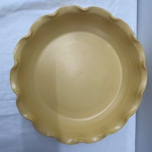 Cagle Road Hand Thrown Pottery Butter Yellow Ruffled Flat Bowl